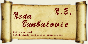 Neda Bunbulović vizit kartica